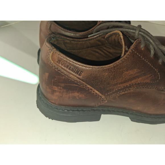 WOLVERINE Bedford Steel-Toe Oxford SR Industrial Men Shoes  Size 9.5M Brown main image 9